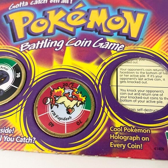 Vtg 1999 Hasbro Pokemon Battling Coin Game Incomplete Missing Coin - Picture 3 of 16